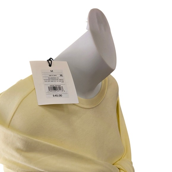 KRO by Khloe Kardashian Sweatshirt Womens Medium Yellow New Tie Front Layered - Picture 5 of 5